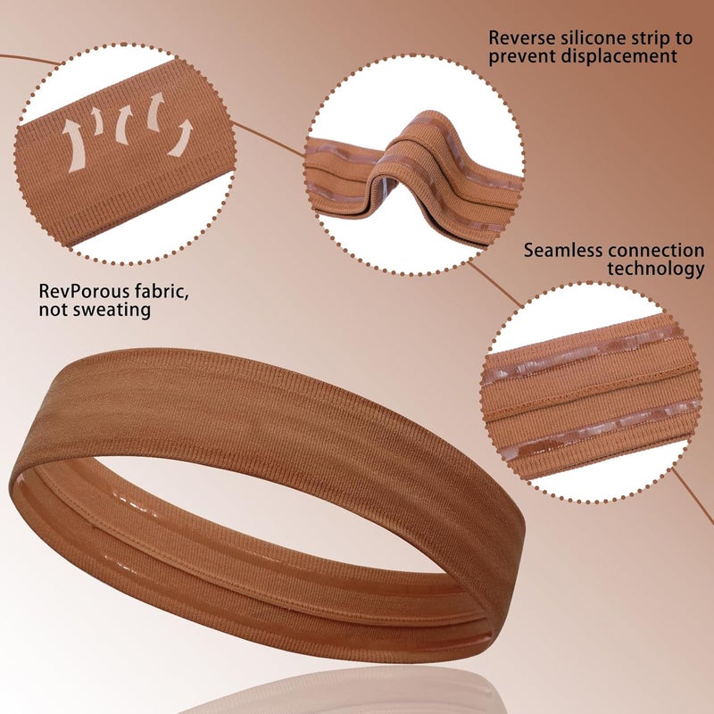 ONEYE Workout Headbands Non Slip Headband Sport Headbands Sweatbands Elastic Sport Hair Bands for Sports Travel Indoor Fitness Gym - Image 3